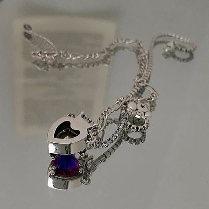 Collier coeur violet - Foriero