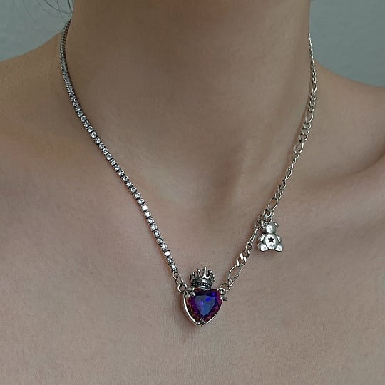 Collier coeur violet - Foriero