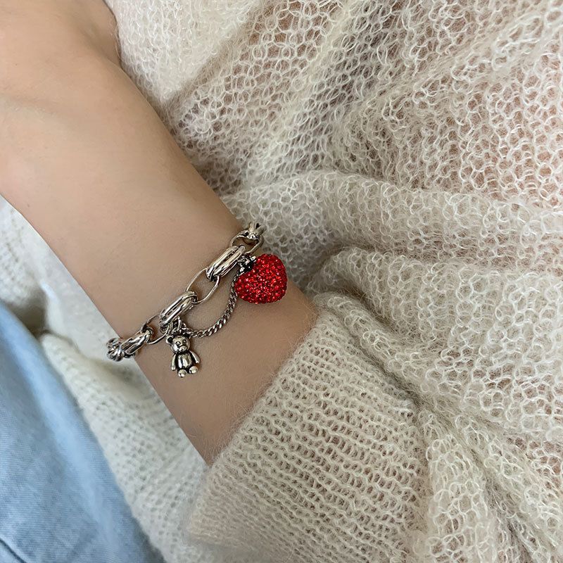 Bracelet coeur rouge - Foriero 