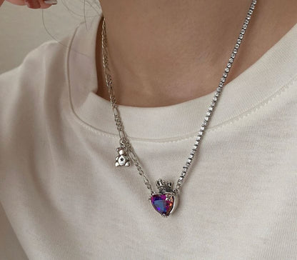 Collier coeur violet - Foriero